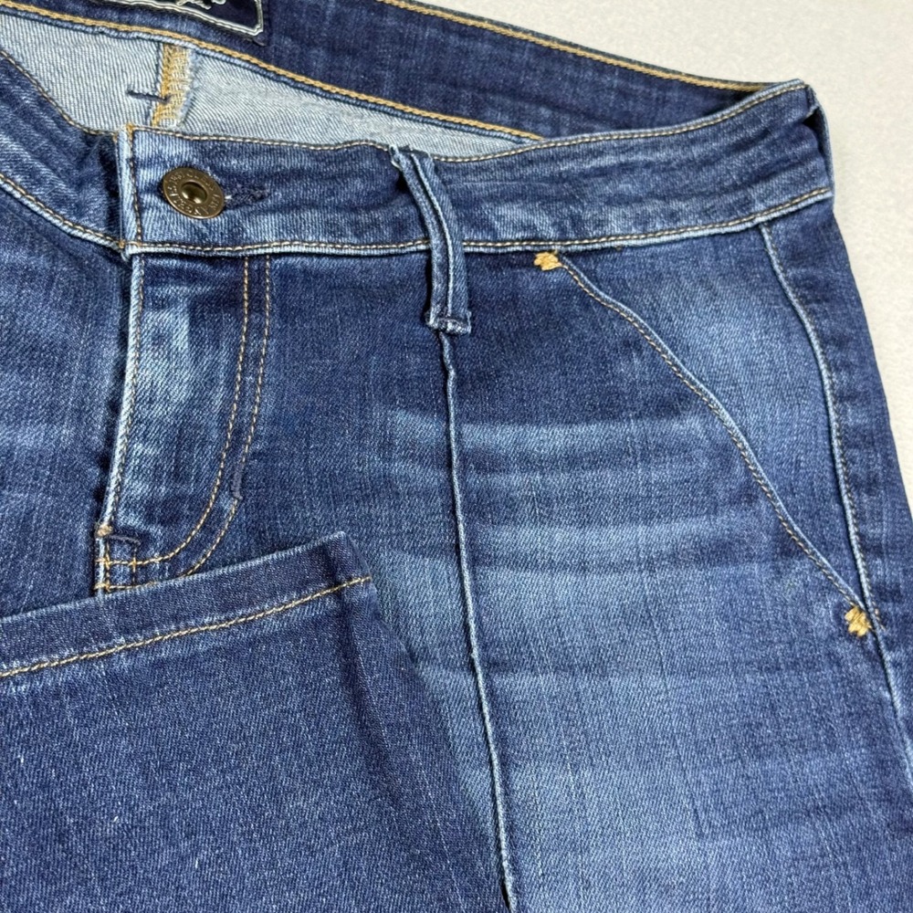Guess Los Angeles Skinny Jeans Medium Wash Front Seam Flap Pocket Blue Womens 31